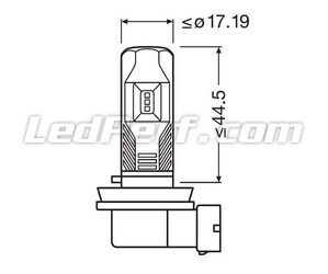 Dimensions of Osram LEDriving HL Easy H16 LED Bulbs for Fog Lights