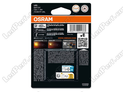 P21/5W amber LED bulbs Osram LEDriving® SL - BAY15d