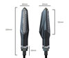 Overall dimensions of dynamic LED turn signals with Daytime Running Light for Aprilia RSV 1000 (2001 - 2003)