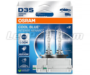 Pair of D3S Xenon Bulbs Osram Xenarc Cool Blue Intense 6200K in its packaging - 66340CBN-2HB