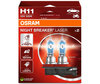 Pack of 2 Bulbs H11 Osram Night Breaker Laser + 150% - 64211NL-2HB